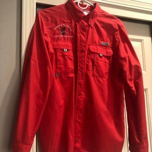 Fly fishing shirt - Columbia, size M, bright coral.